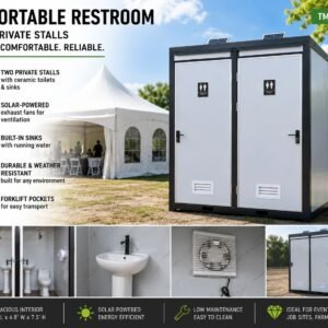 Double Stall Portable Washroom — 7FT Unit