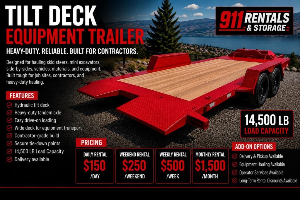 Tilt Deck Equipment Trailer